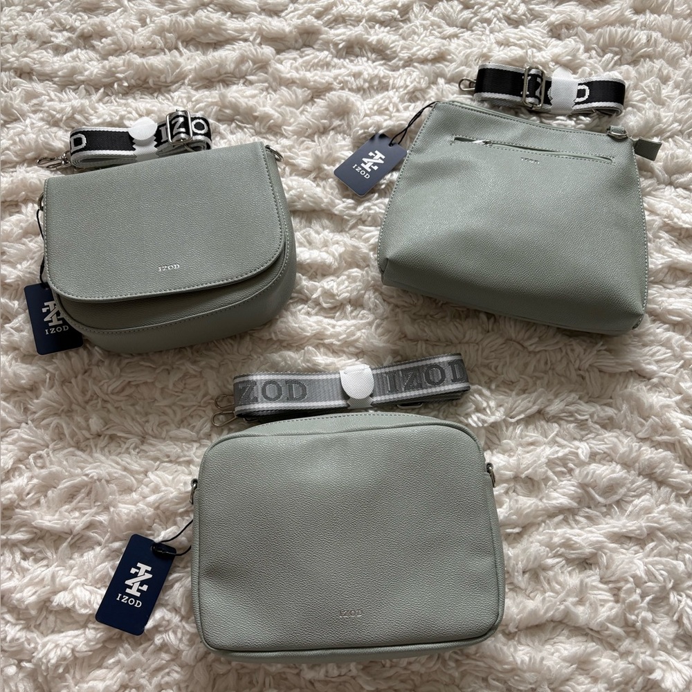 🌺 Izod Bags ~ Crossbody, Saddle & Handbag ~ lot of 3!